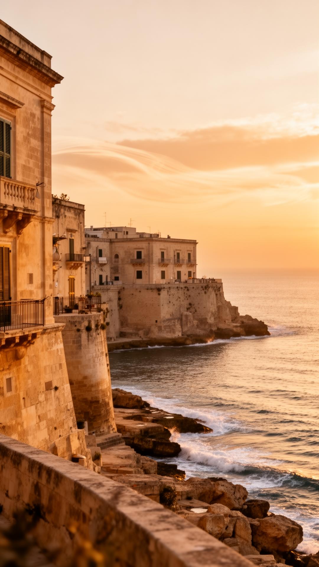 Ortigia, Syracuse at golden sunset